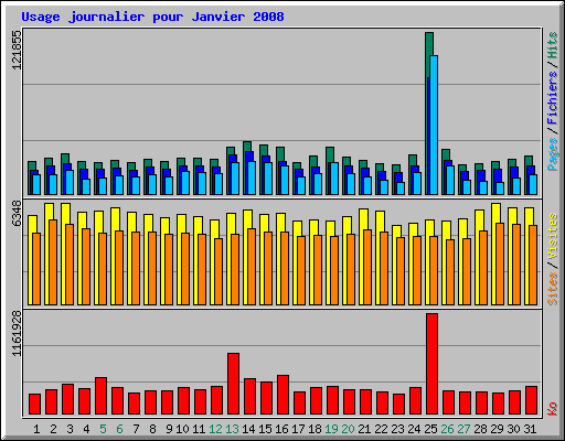 Usage journalier pour Janvier 2008
