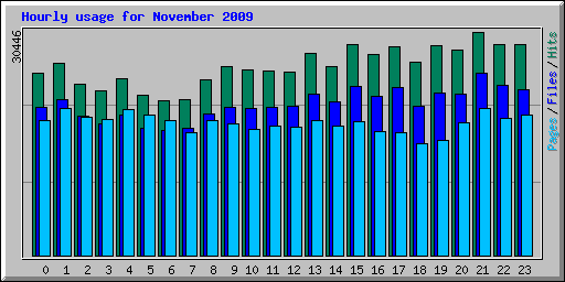 Hourly usage for November 2009
